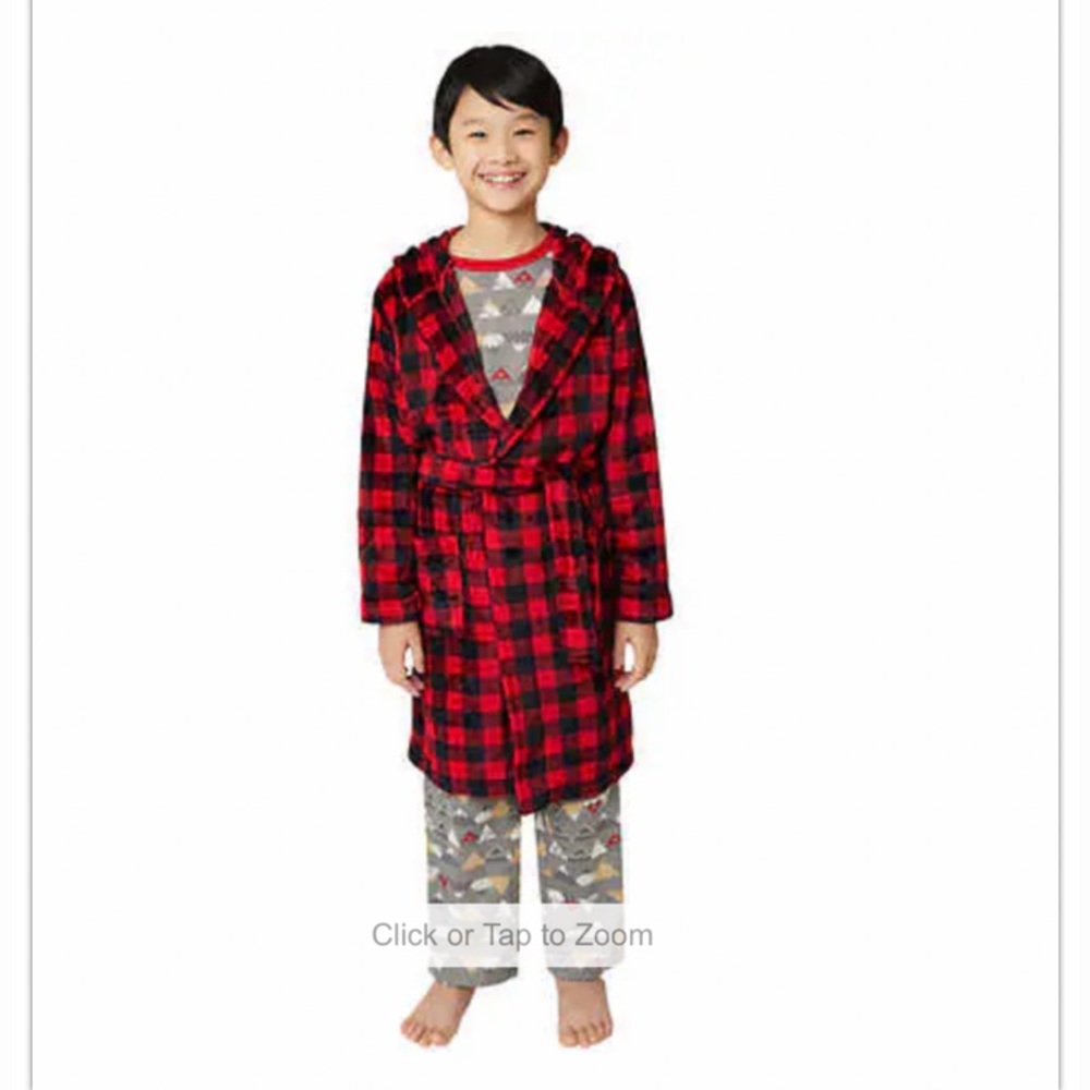 eddie bauer youth boys 3 Piece Pajama set/robe/size 14/16/nwot